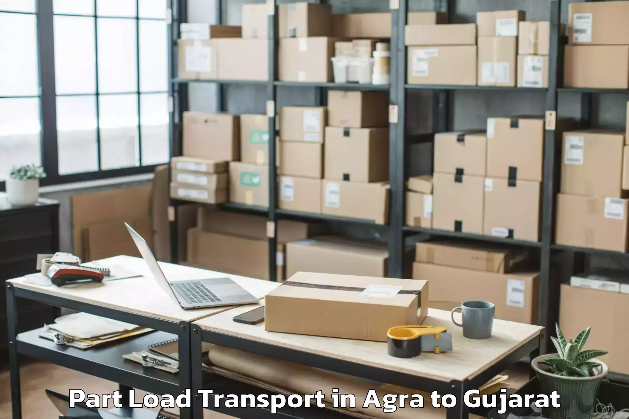 Reliable Agra to Unjha Part Load Transport